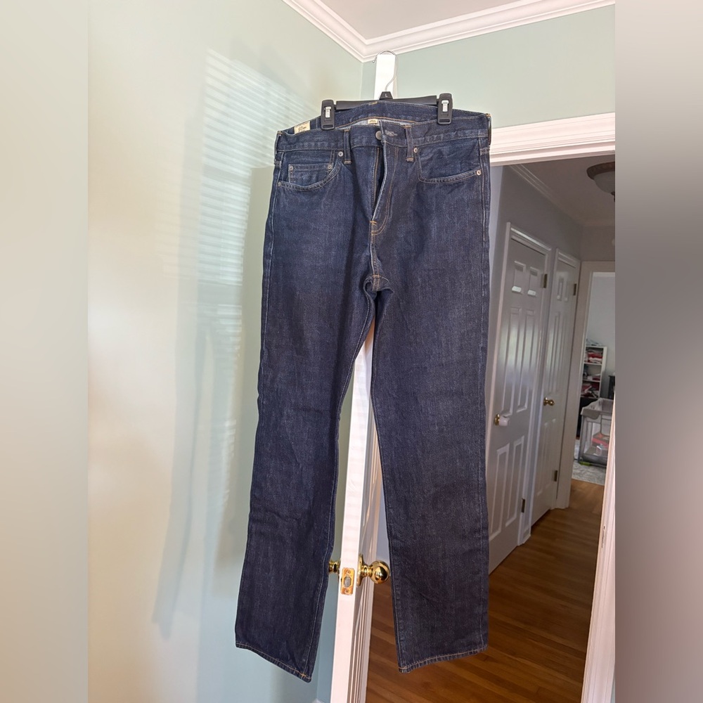 J. Crew Men's Dark Blue Straight Jeans